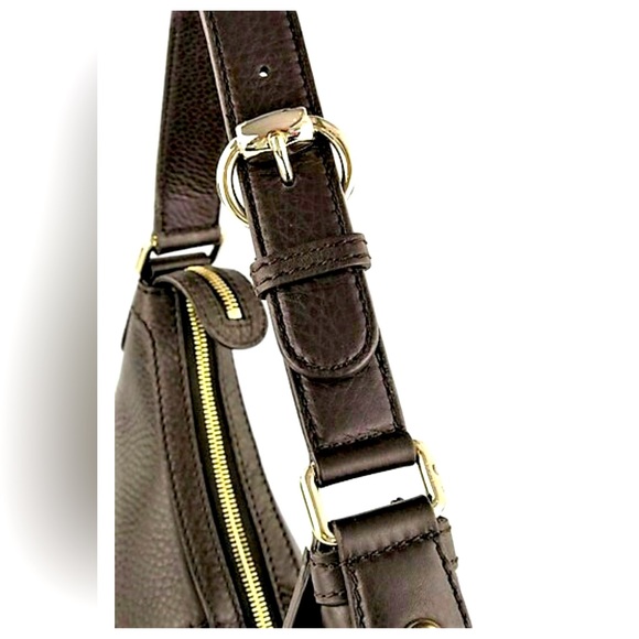 GUCCI Brown Cocoa Leather Horsebit Heritage Web Stripe Hobo - Picture 3 of 13